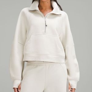 Lululemon Scuba Oversized Funnel-Neck       Half Zip: Opal white (Retired color)